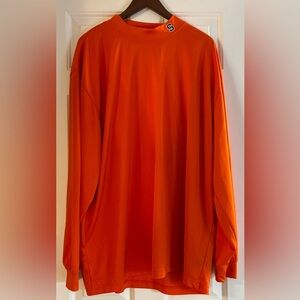 Men's Syracuse University Mock Neck Long Sleeve Orange Top Size 2XL